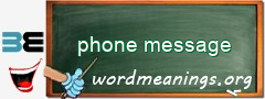 WordMeaning blackboard for phone message